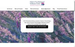 Auburn Psychological Wellness Center website