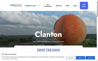Credit Central of Clanton website