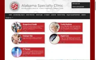 Alabama Urgent Care & Specialty Clinic website