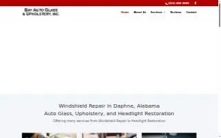 Bay Auto Glass & Upholstery of Daphne website