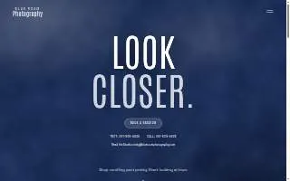 Blue Room Photography website
