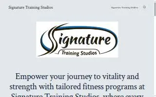 Signature Training Studios website
