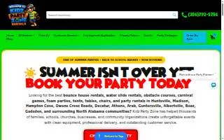 Kidz Party Zone Rentals of Decatur website
