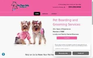 For Paws Only Pet Resort Inc website