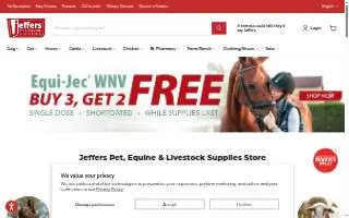 Jeffers Pet, Equine, & Livestock website
