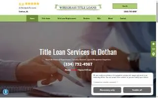 Wiregrass Title Loans website