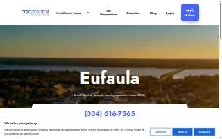 Credit Central of Eufaula website