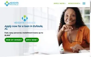 Heights Finance of Eufaula website