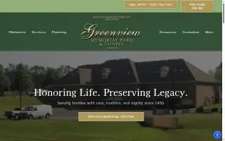 Greenview Memorial Park & Funeral Home website