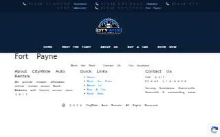 Citywide Auto Rentals website