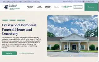 Crestwood Memorial Cemetery & Funeral Home website