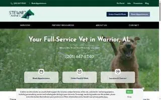 Stewart Animal Clinic website