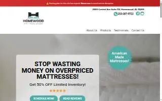 Homewood Mattress Store website