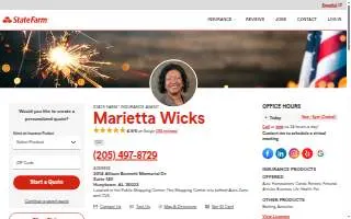 Marietta Wicks - State Farm Insurance Agent website