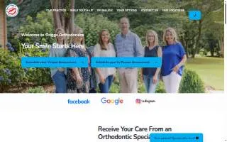 Griggs Orthodontics of Huntsville website