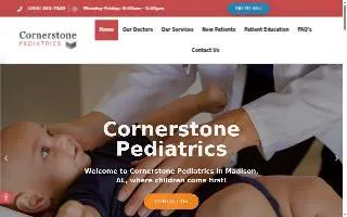 Cornerstone Pediatrics of Madison website