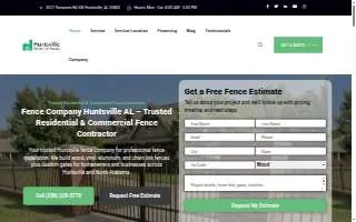 Huntsville Residential Fencing website