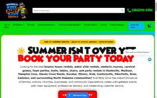 Kidz Party Zone Rentals of Madison website