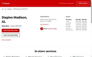 Staples of Madison website