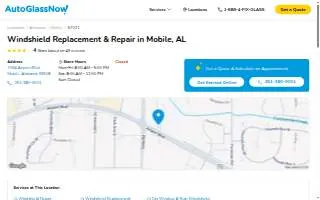 Auto Glass Now of Mobile website