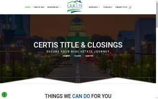Certis Title & Closings website