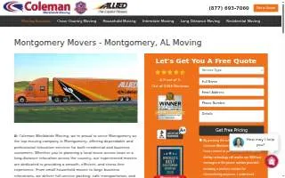 Coleman Worldwide Moving of Montgomery website