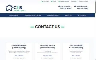 CIS Home Loans of Muscle Shoals website