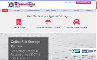 Secure Storage Shoals of Muscle Shoals website