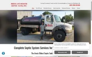 Breeland Booth Septic Tank, Inc. website