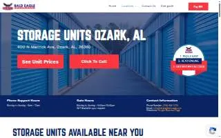 Bald Eagle Storage Units - Ozark website