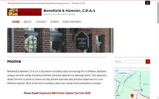 Benefield & Hamner CPA website