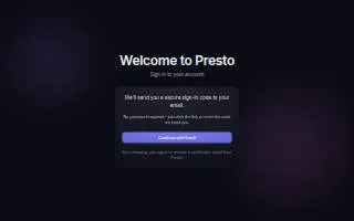 Presto Media website