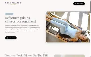 Peak Pilates on the Hill of Prichard website