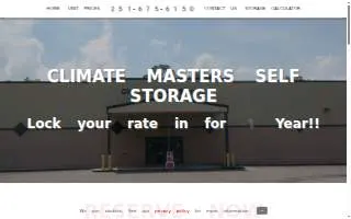 Climate Masters Self Storage and U-Haul website