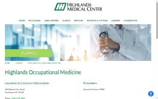Highlands Occupational Medicine website