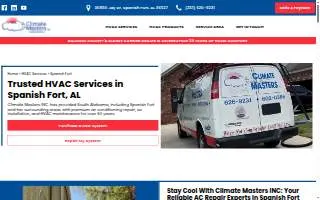 Climate Masters Inc of Spanish Fort website