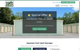 Spanish Fort Self Storage website