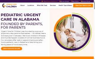 Urgent Care for Children of Trussville website