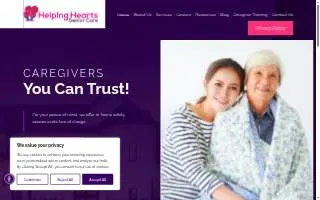 Helping Hearts Senior Care website