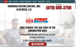 Hardman Heating,Cooling, and Electrical LLC website
