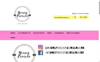 Young Forever Consignment website