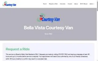 Bella Vista Courtesy Van website