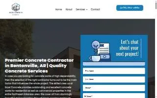 Excel Concrete Bentonville website