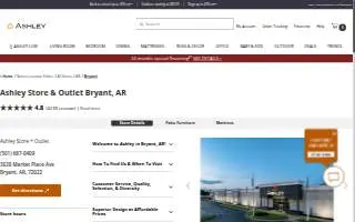 Ashley Store + Outlet of Bryant website