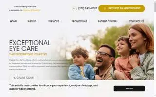Cabot Family Eye Care website
