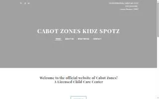 Cabot Zones Kidz Spotz website