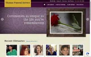 Thomas Funeral Service website