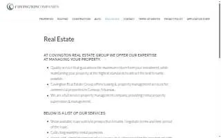 Covington Real Estate Group, Inc website