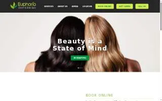 Euphoria Salon & Day Spa website