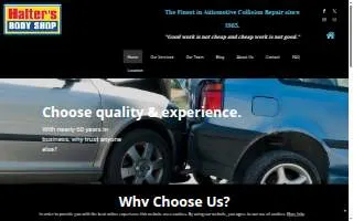 Halter's Body Shop website